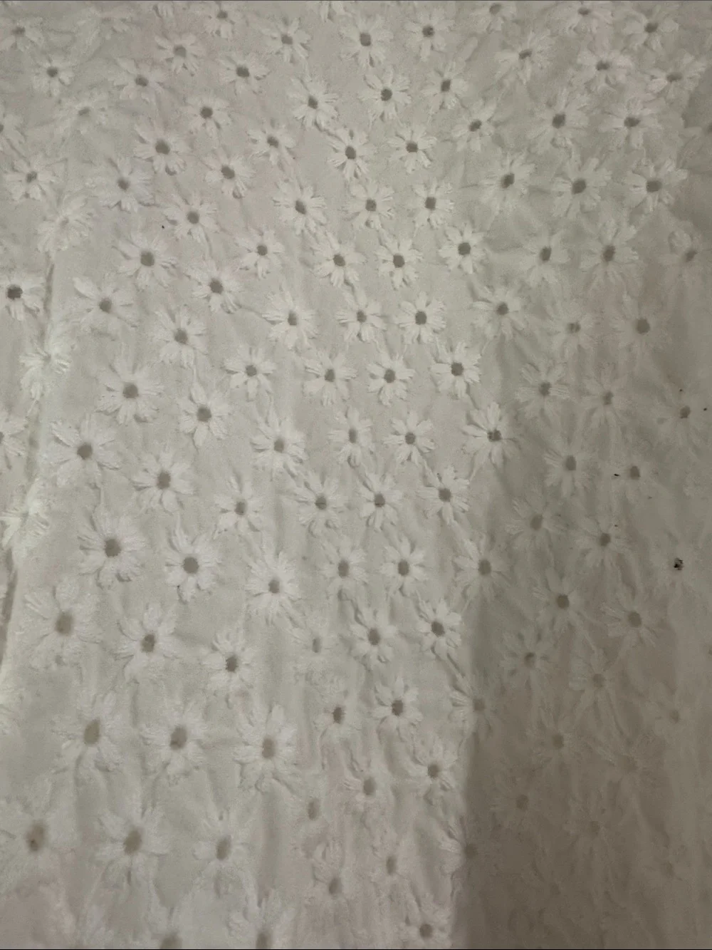 Zara White Eyelet Puff-Sleeve Blouse 100% cotton size Small